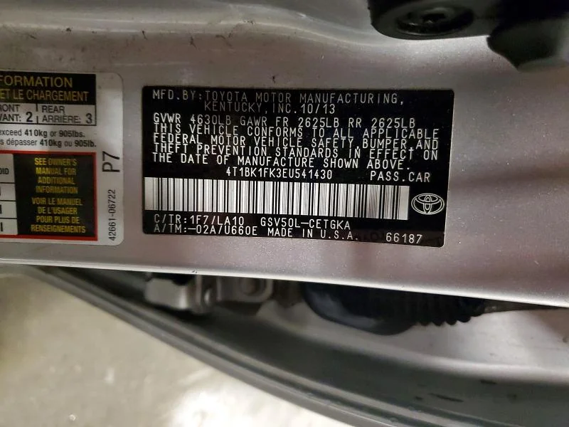 TOYOTA CAMRY 2014 photo 12
