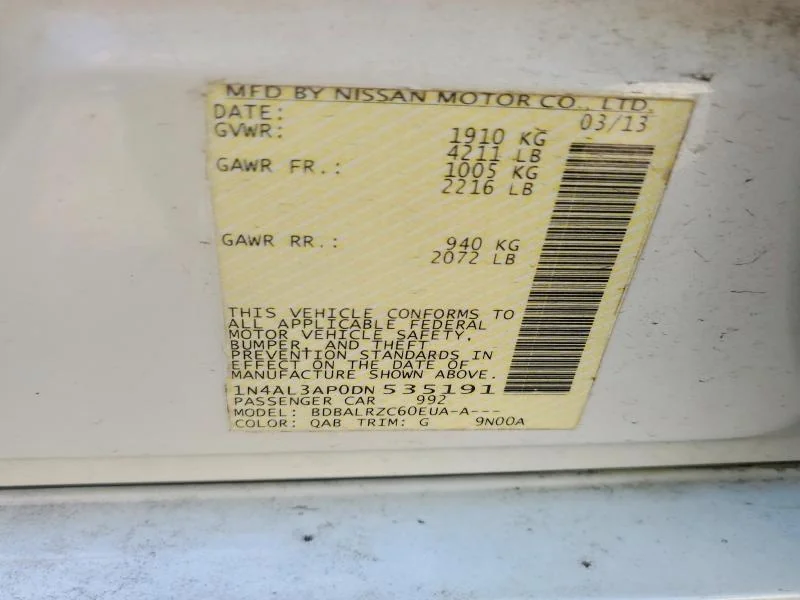 NISSAN ALTIMA 2013 photo 12