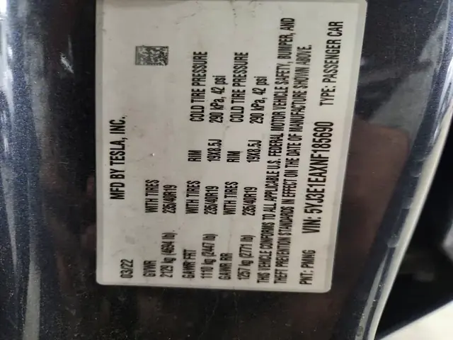TESLA MODEL 3 2022 photo 12