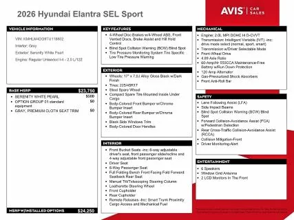 HYUNDAI ELANTRA 2026 photo 12