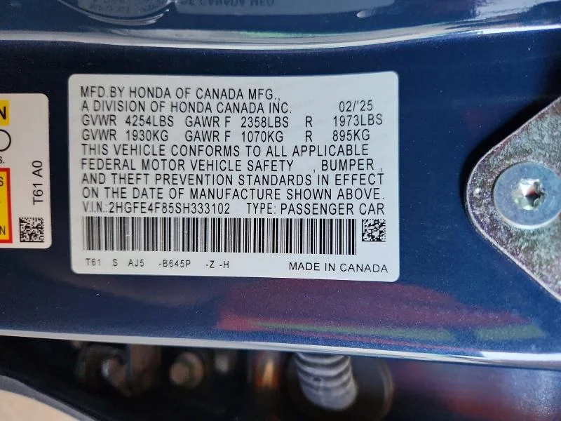 HONDA CIVIC 2025 photo 12