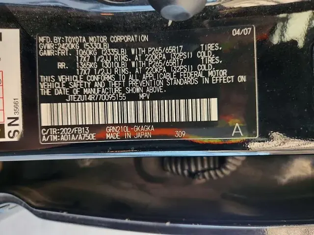 TOYOTA 4RUNNER 2007 photo 13