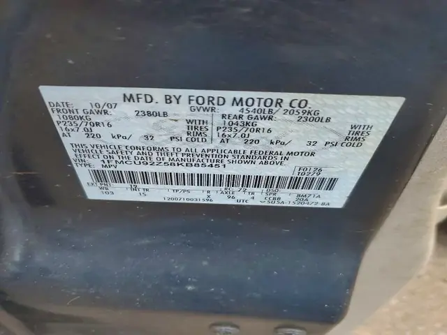 FORD ESCAPE 2008 photo 13