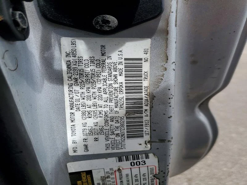 TOYOTA TACOMA 2007 photo 12